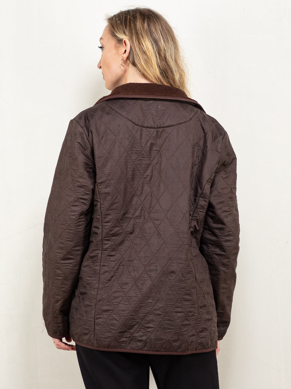 Vintage 00's Women BARBOUR Polarquilt Jacket in Brown - NorthernGrip
