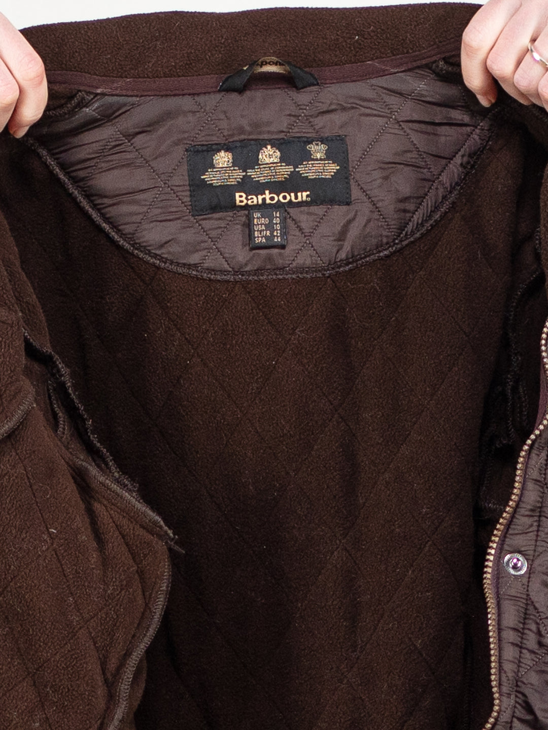 Vintage 00's Women BARBOUR Quilted Jacket in Brown