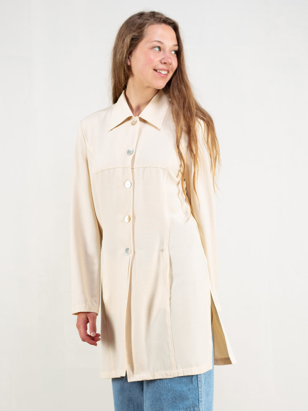 Vintage 80's Women Longline Blazer Jacket - NorthernGrip
