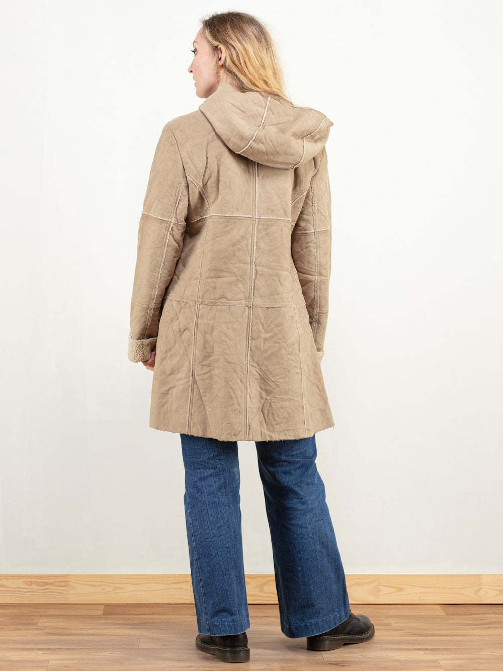 Vintage 90's Women Beige Sherpa Coat - NorthernGrip
