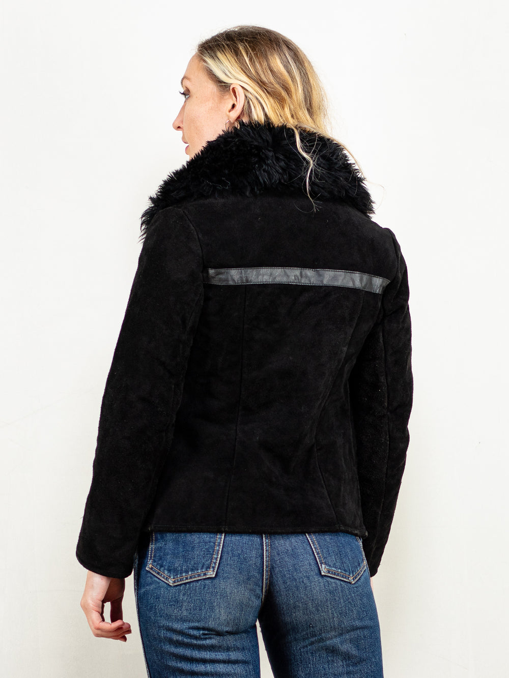 Vintage 70's Women Penny Lane Jacket in Black - NorthernGrip