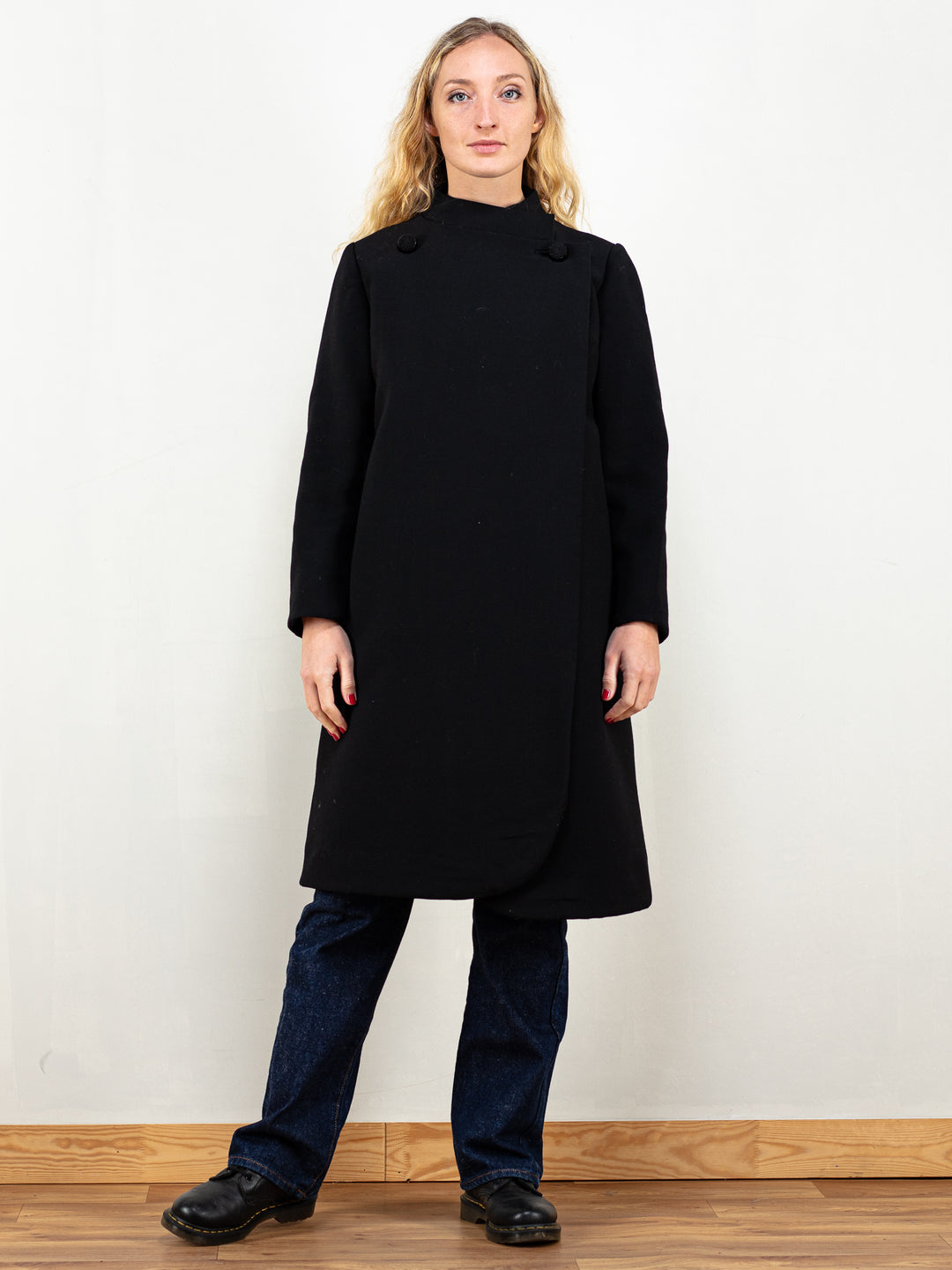 Online Vintage Store Women 60s Wool Blend Wrap Coat NORTHERN