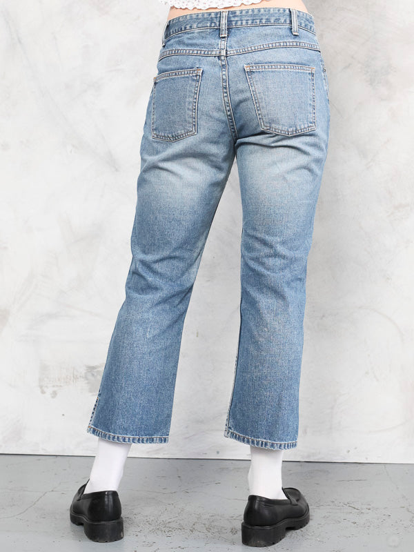 Vintage Ankle Jeans Y2K capri pants denim short pants women stonewash jeans casual bottoms ankle jeans 80s wear spring clothing size medium