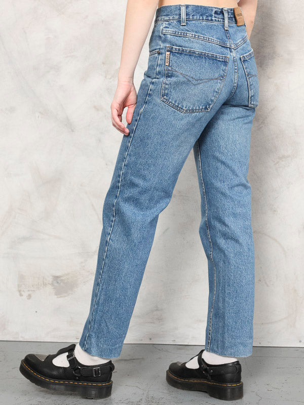 Slim Fit Jeans vintage 80s ankle length jeans blue jeans 80s women stonewash jeans casual bottoms women slim jeans 80s clothing size medium