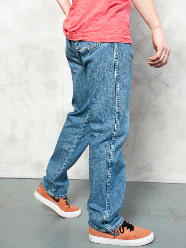 Denim Jeans Mens vintage 90's regular fit men trousers straight leg jeans urban man jeans y2k clothing gift for him size extra large xl