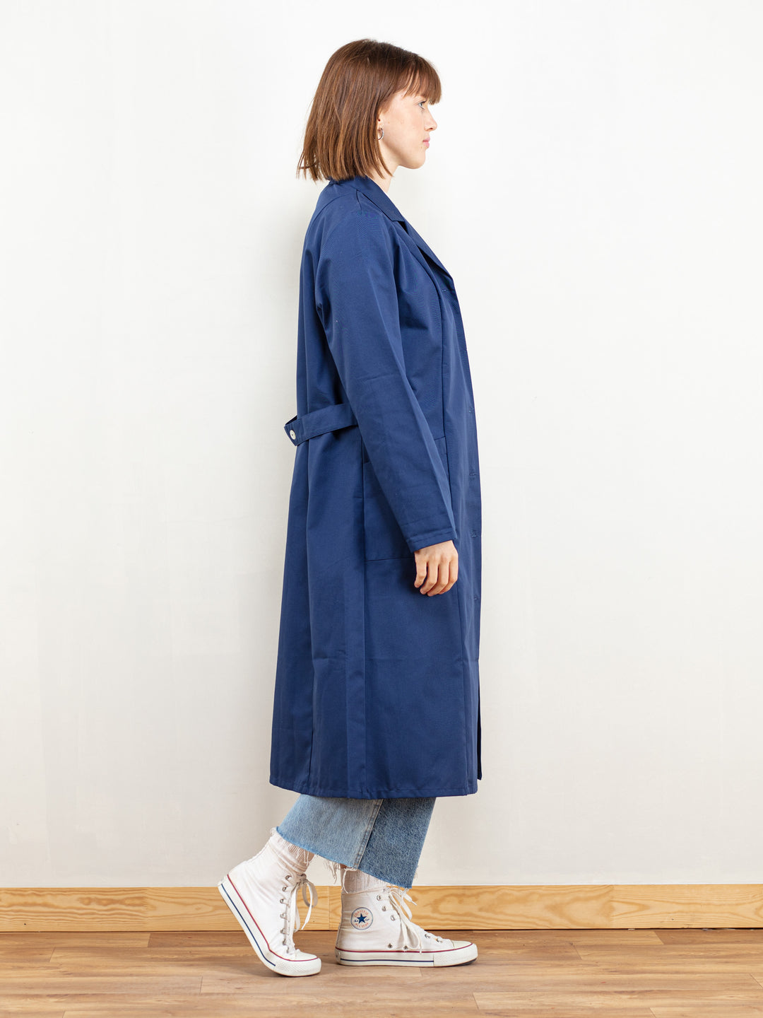 Vintage Chore Coat women cotton blend work coat blue artist coat manufacturer working coat women workwear 90s clothing size large