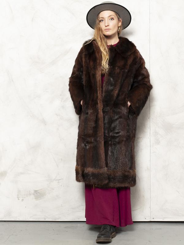 Vintage 60's Brown Women Fur Coat - NorthernGrip