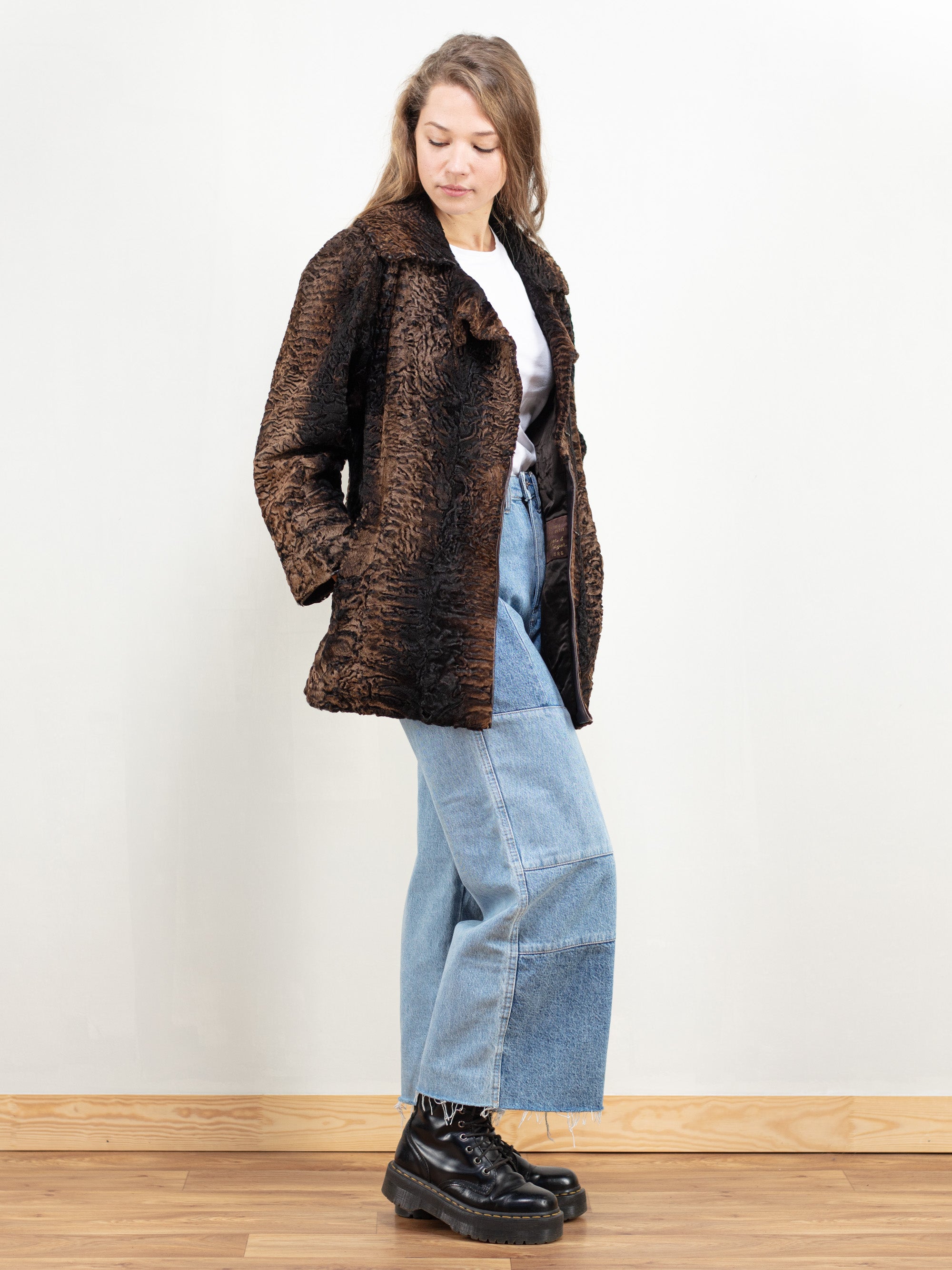 Online Vintage Store 70 s Curly Fur Jacket Northern Grip NorthernGrip
