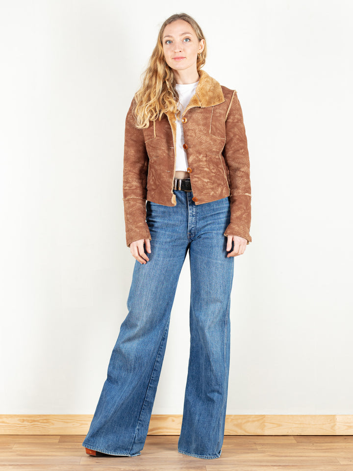 Vintage 90's Women Faux Suede Jacket - NorthernGrip