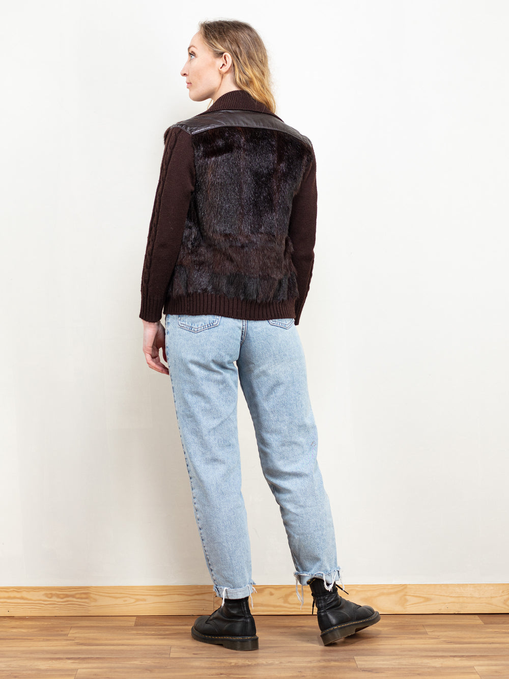 Vintage 70's Women Fur and Knit Jacket - NorthernGrip
