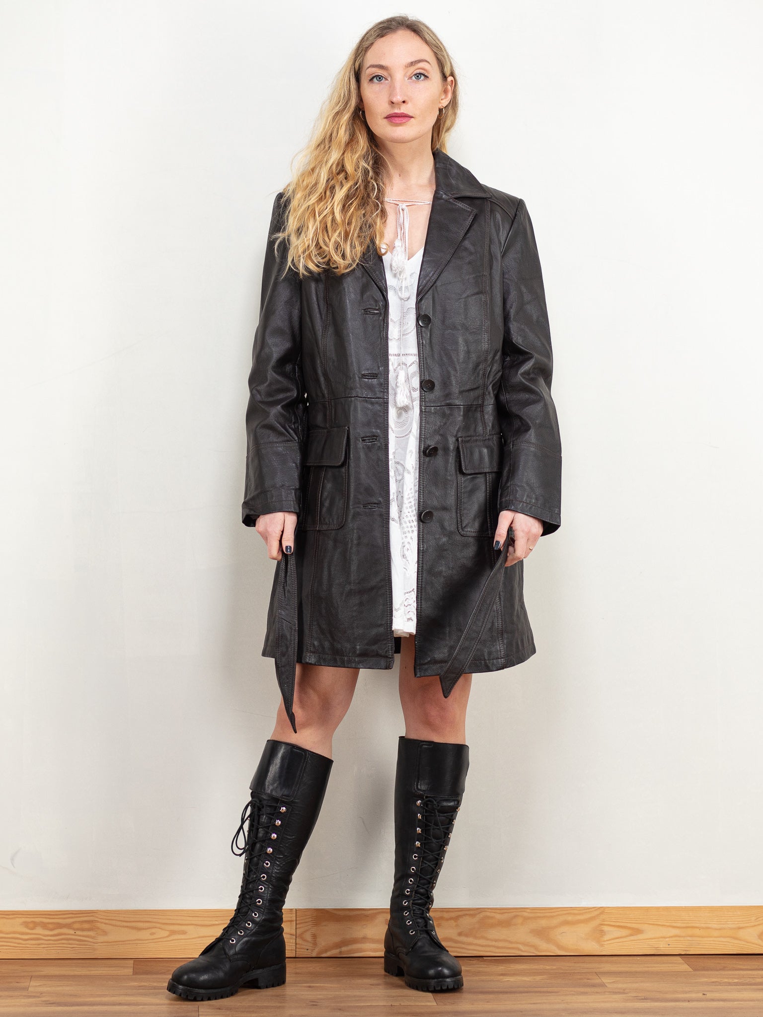 Leather coat vintage discount