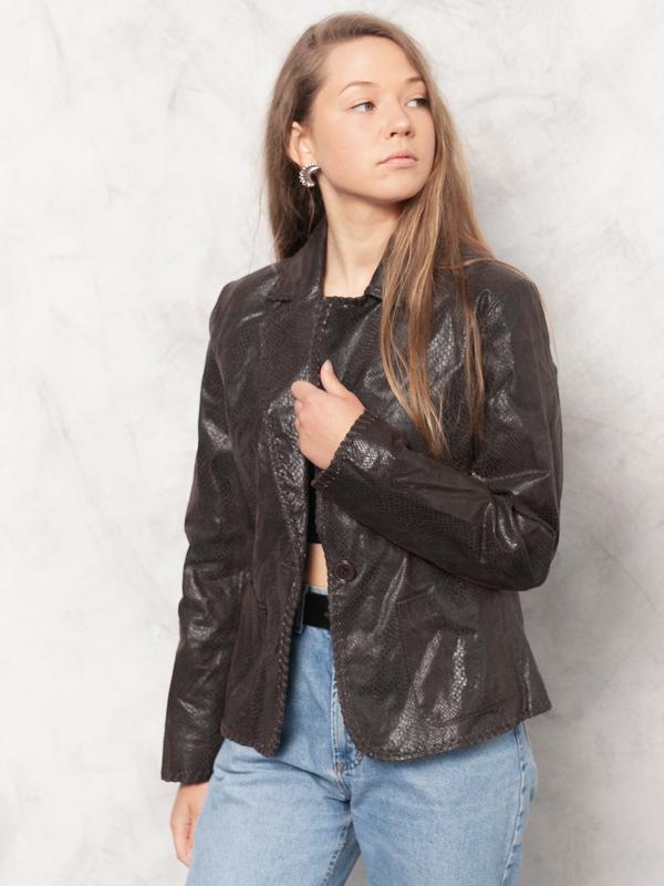 Vintage 80's Textured Leather Jacket - NorthernGrip