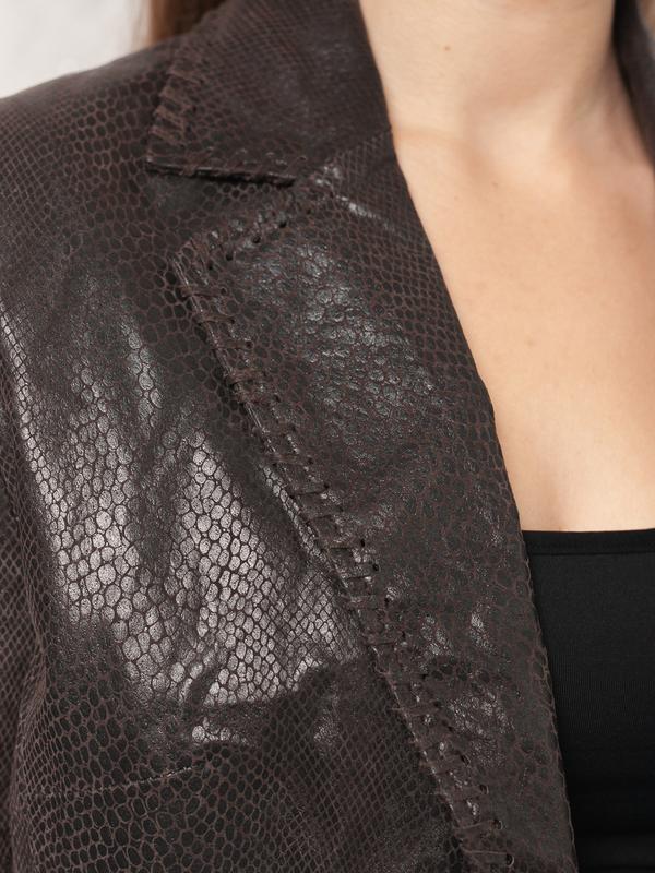 Vintage 80's Textured Leather Jacket Women 80's Snake Pattern Blazer Western Style Jacket Urban Womens Jacket Vintage Clothing size Medium