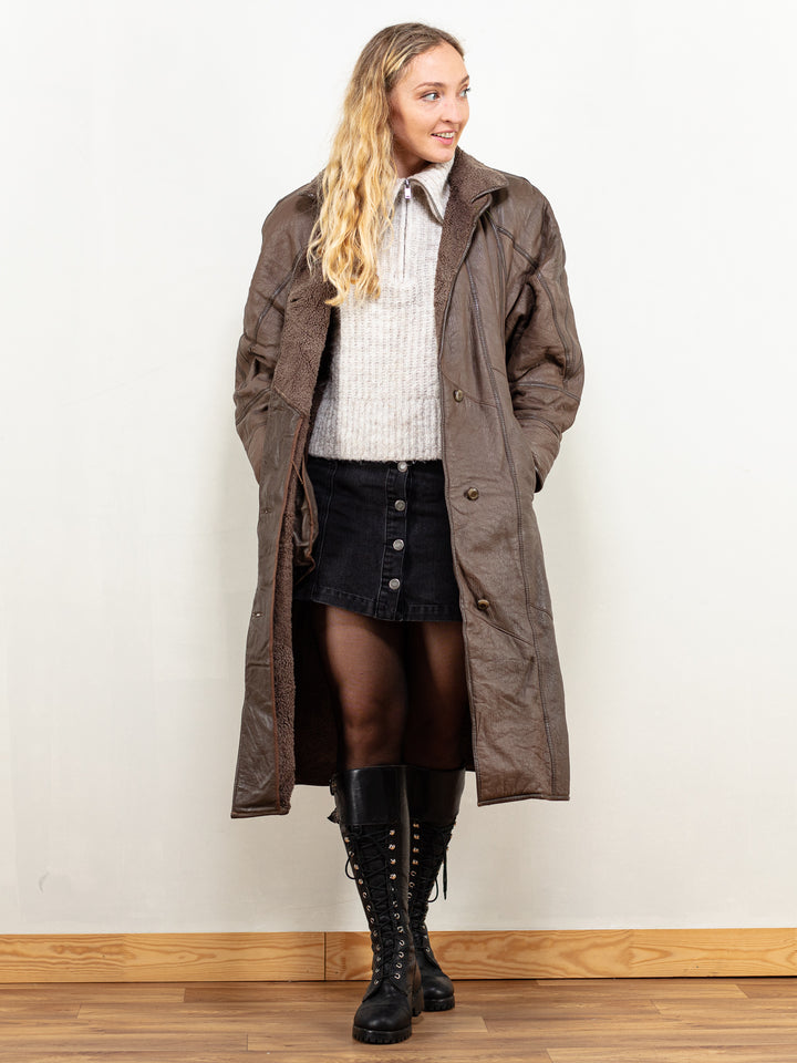 Vintage 70's Women Leather Sheepskin Coat - NorthernGrip