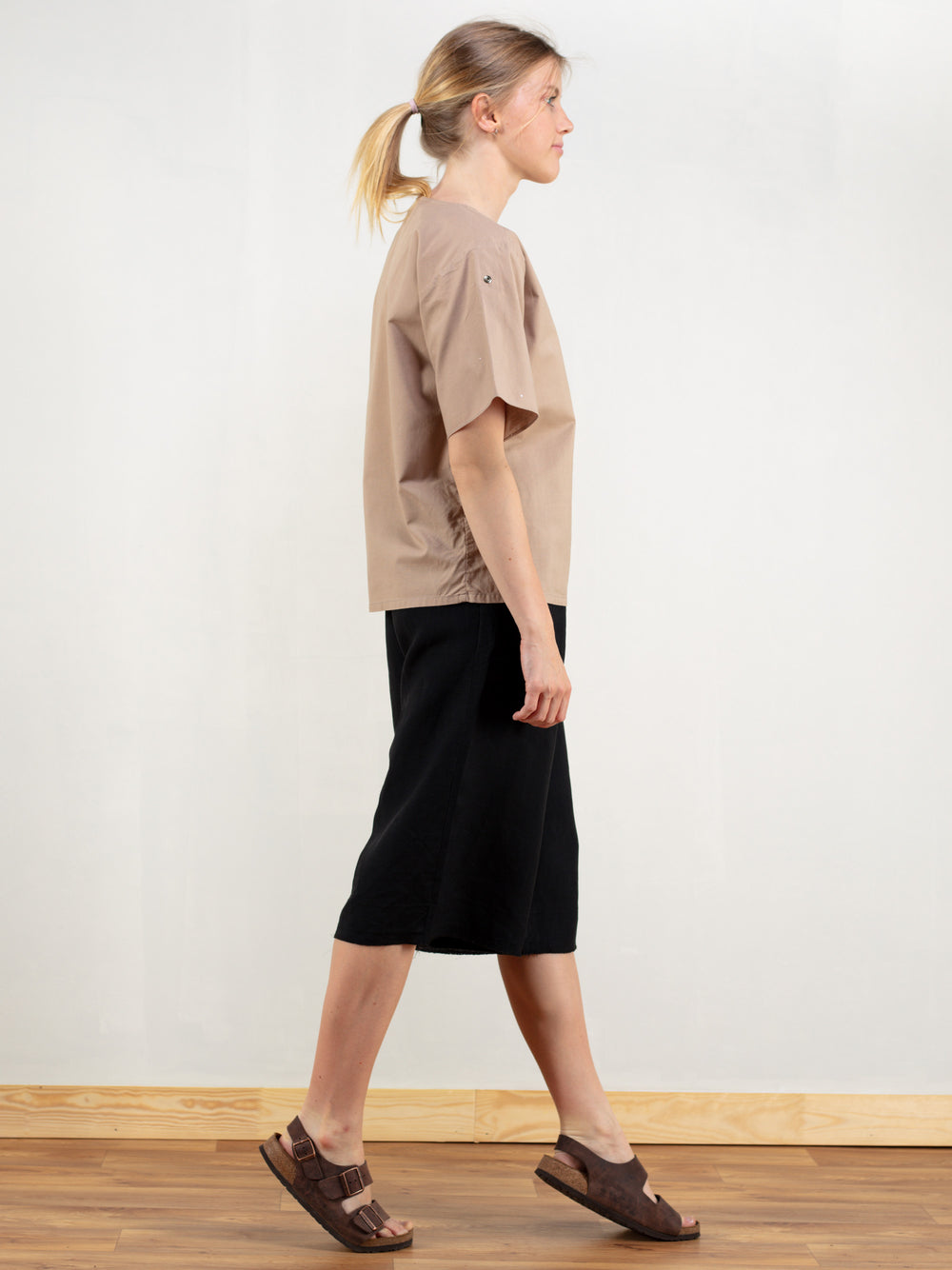 Vintage 70's Brown Cotton Women Shirt - NorthernGrip