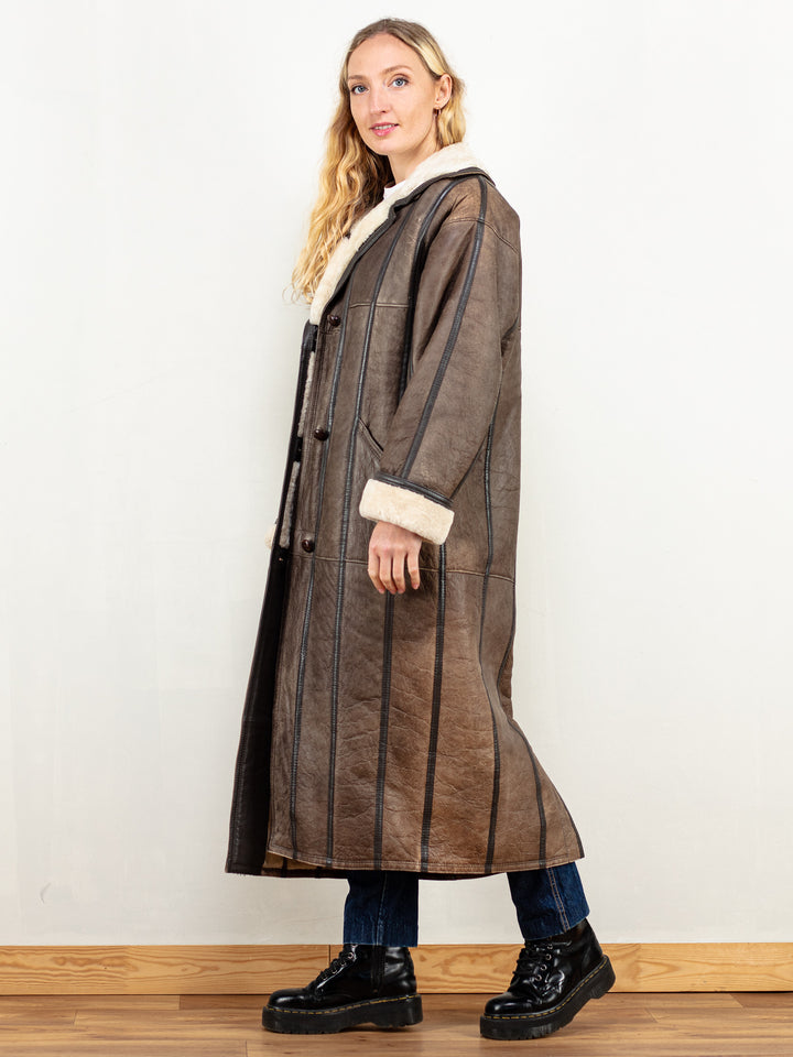Vintage 70's Women Penny Lane Coat In Brown - NorthernGrip
