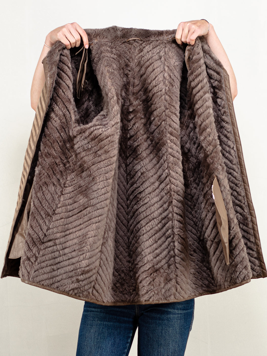 Sheepskin Coat Women 80’s vintage brown suede leather studio 54 winter outerwear shearling coat vintage women outwear size large L