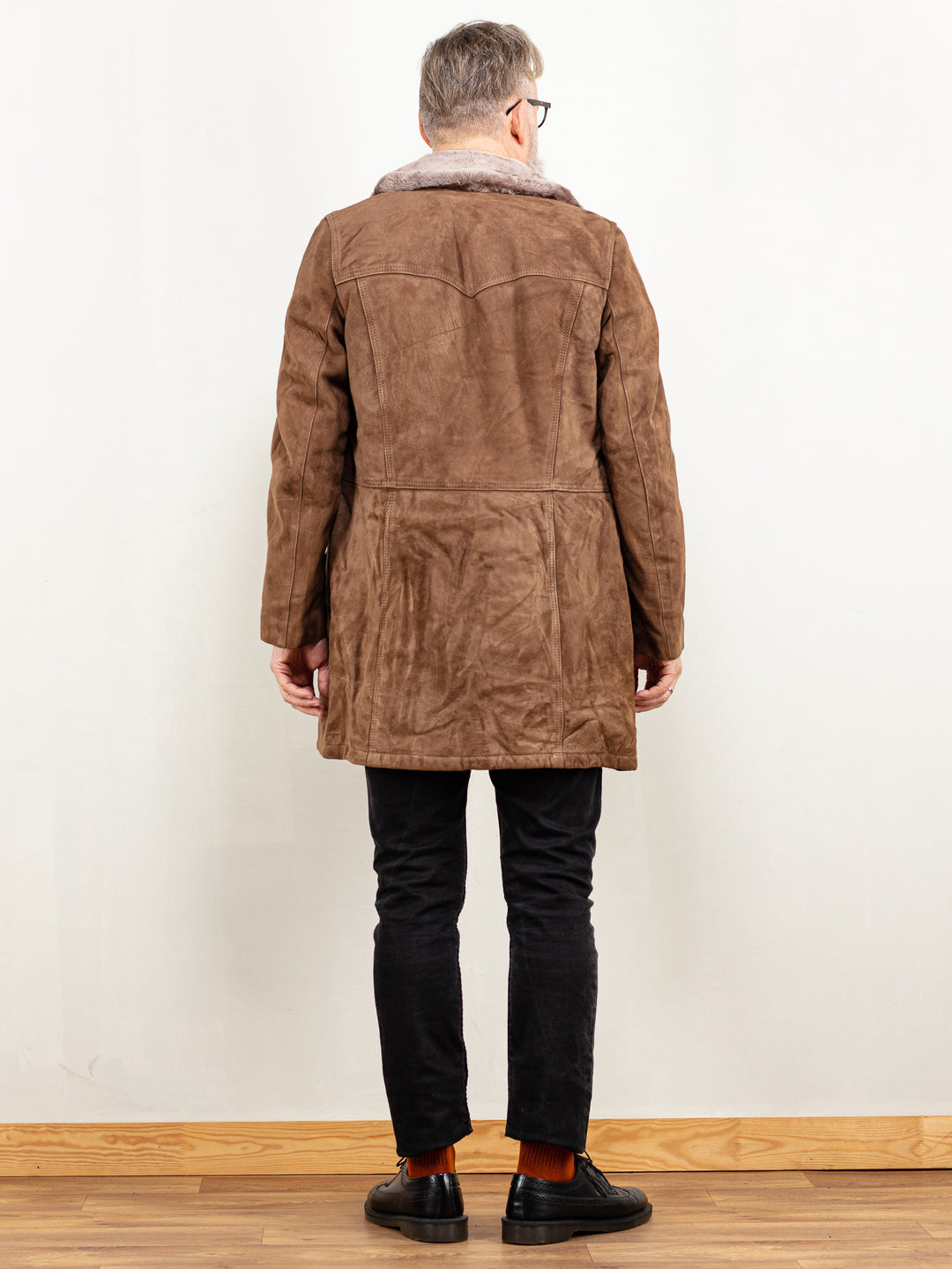 Vintage 70's Men Suede Sherpa Coat in Brown - NorthernGrip
