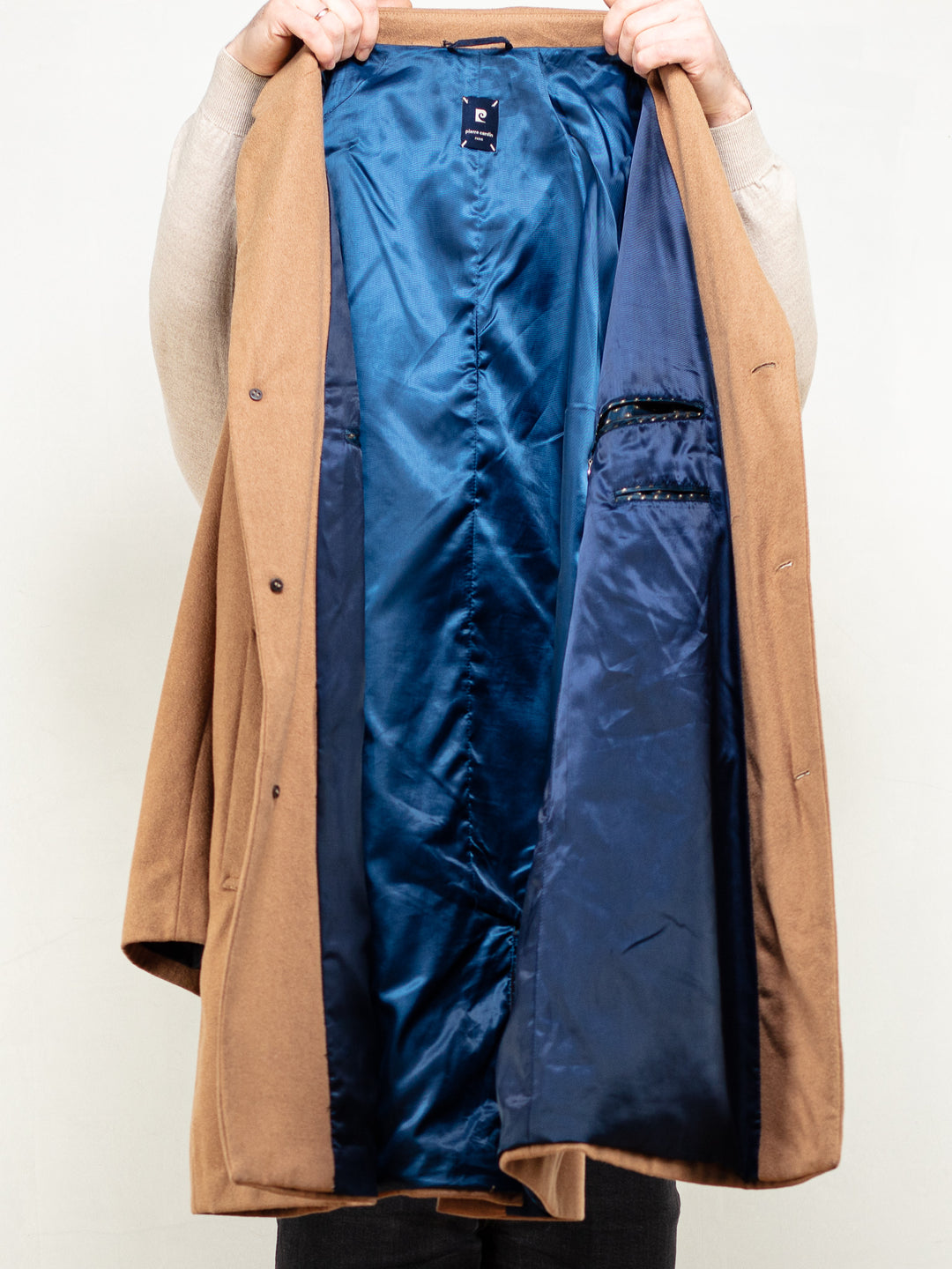 Vintage 90's Men Pierre Cardin Wool Blend Coat in Brown - NorthernGrip