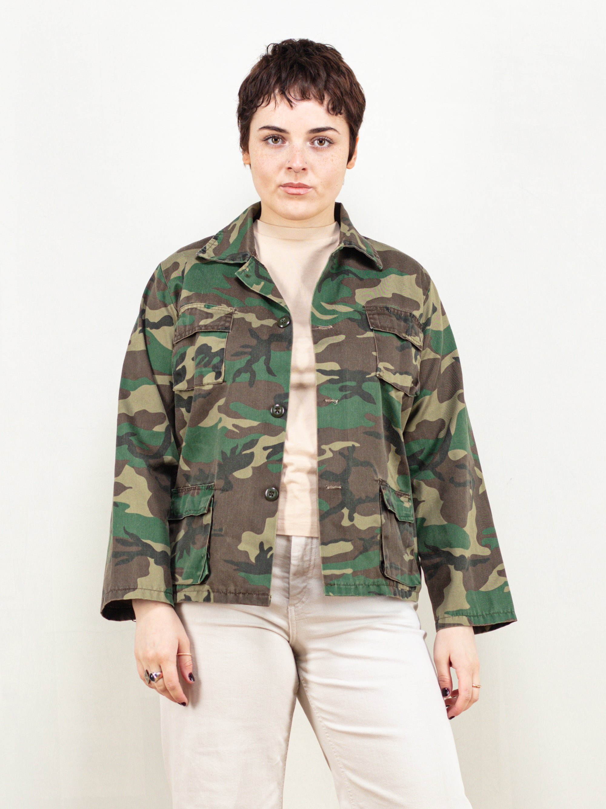 Online Vintage Store | 80's Women Camouflage Jacket | Northern