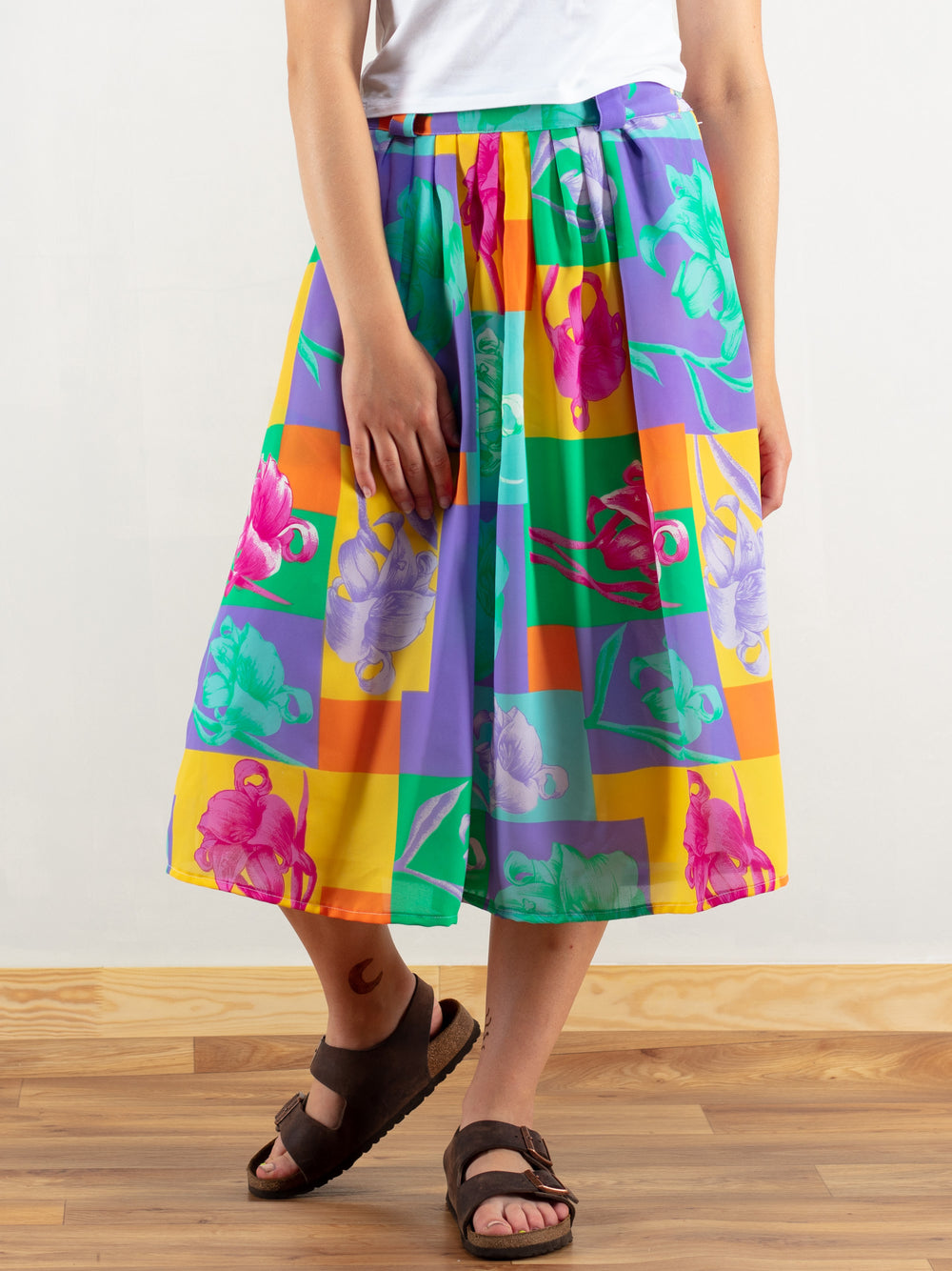 Vintage 80's Colorblock Women Skirt - NorthernGrip