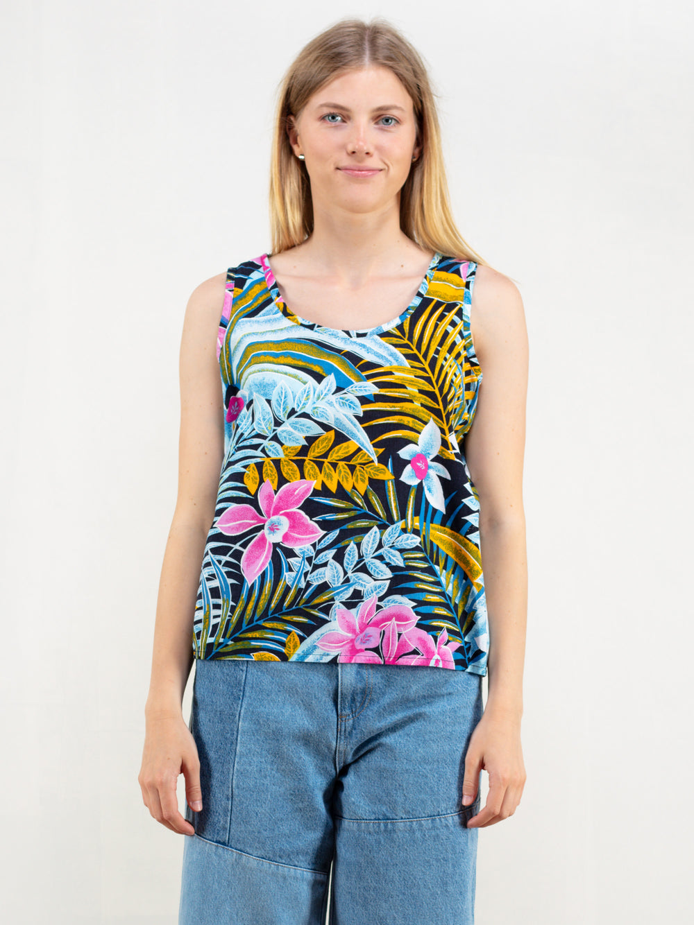 Vintage 90's Sleeveless Cotton Women Top - NorthernGrip