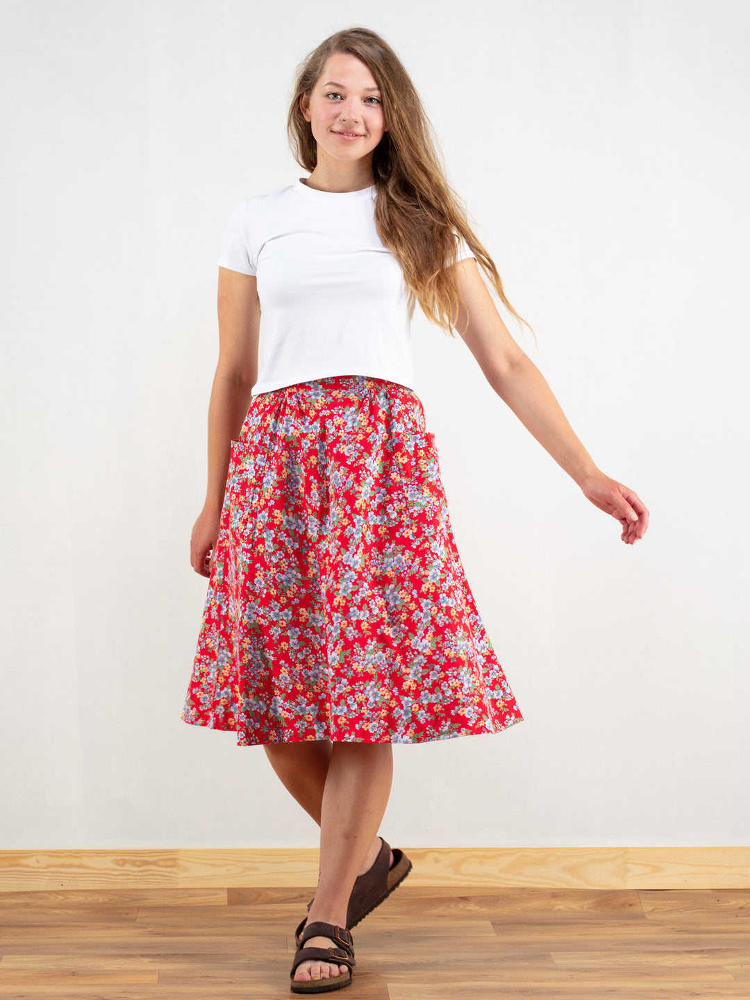 Vintage 70's Ditsy Cotton Women Skirt
