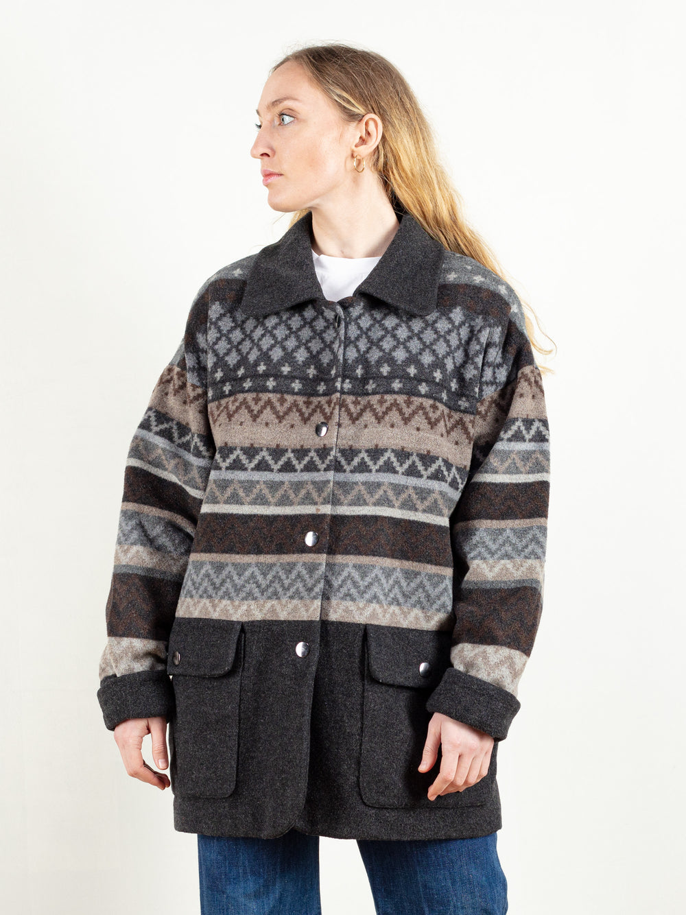 Vintage 80's Women Wool Blend Coat - NorthernGrip