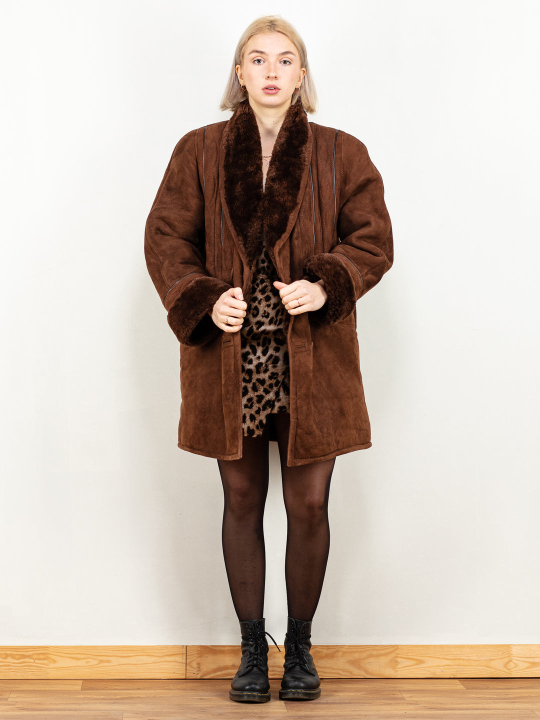 Hide Society Sheepskin Coat 80's shearling women brown sustainable outerwear penny lane boho bohemian western style cut size extra large XL