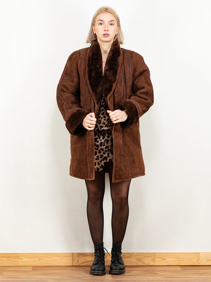 Vintage 80's Women Hide Society Sheepskin Coat - NorthernGrip