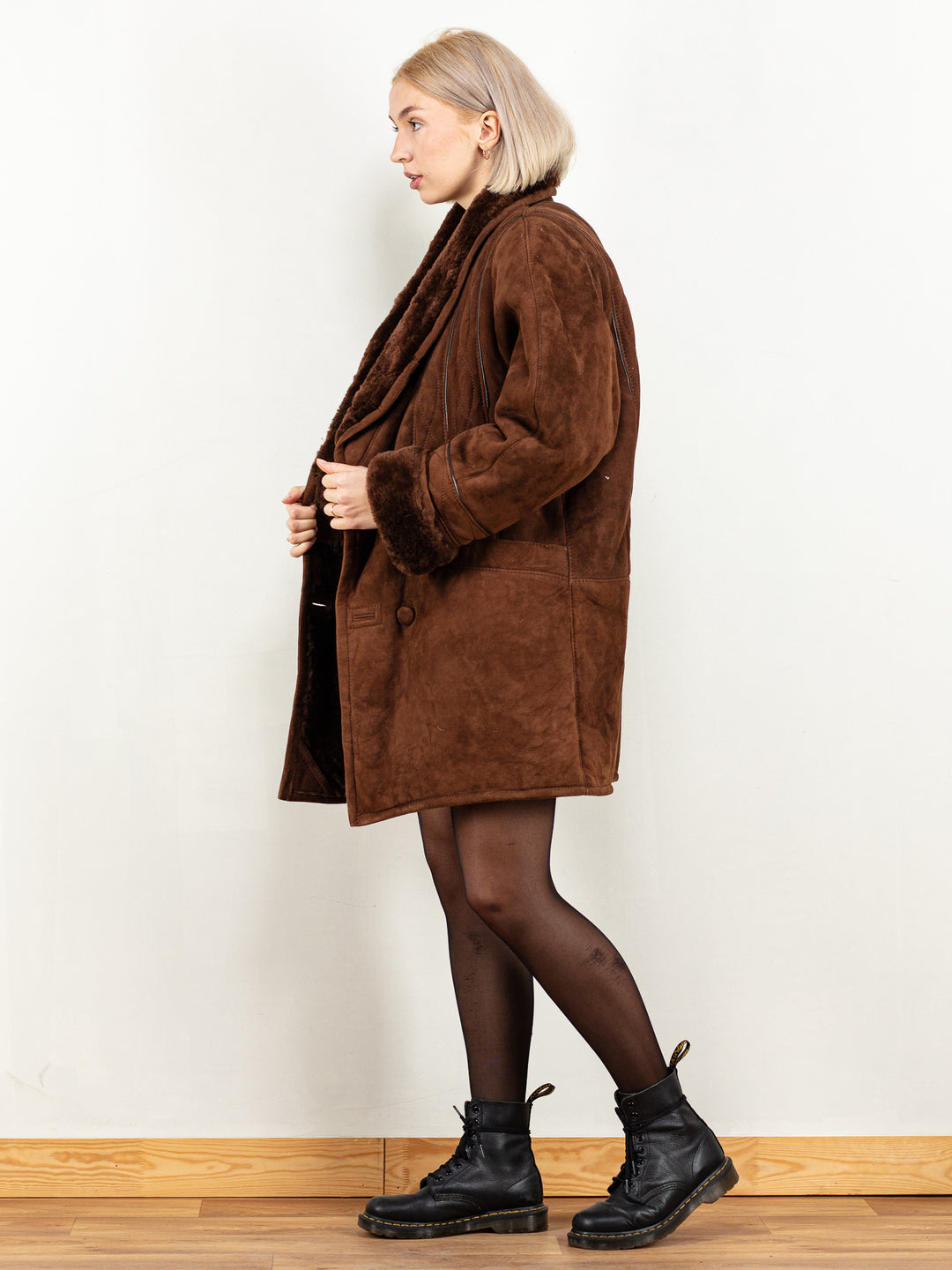 Vintage 80's Women Hide Society Sheepskin Coat - NorthernGrip