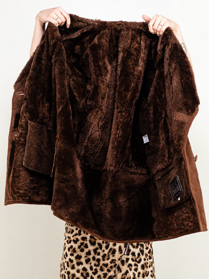 Vintage 80's Women Hide Society Sheepskin Coat - NorthernGrip