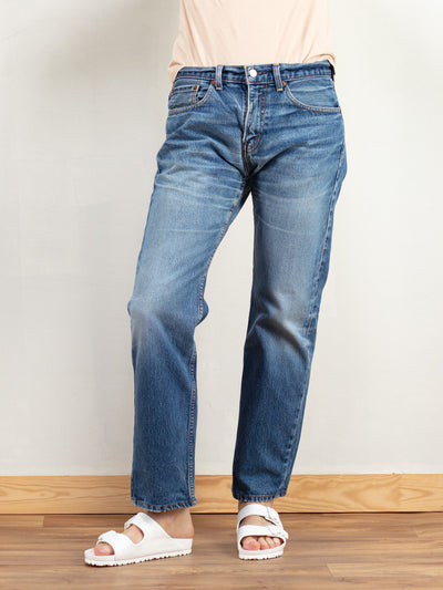 LEVIS 505 Jeans medium wash denim pants straight leg medium rise levi strauss jeans zip fly red tab levis jeans 90s clothing size W32