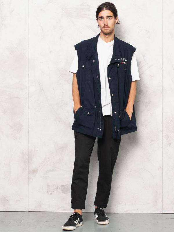 Navy Blue Men Windbreaker Waistcoat Vest - NorthernGrip