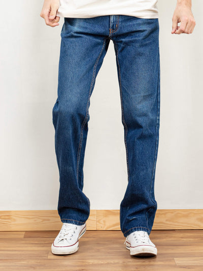 Straight Denim Jeans men vintage 90s medium wash men pants denim jeans men trousers gift idea straight jeans men clothing size medium m