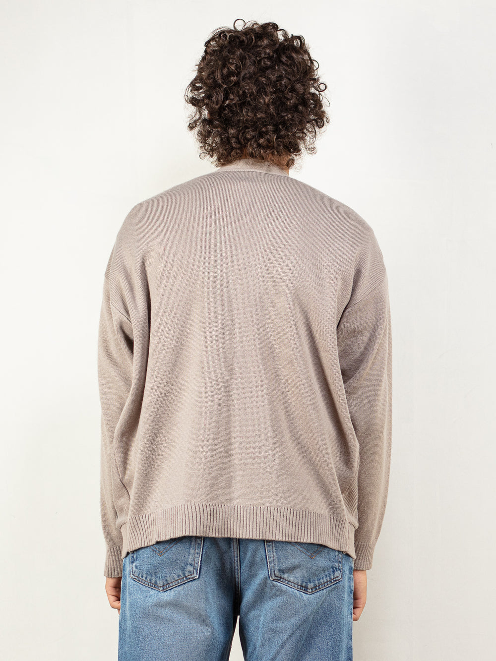 Vintage 90's Knit Cardigan in Beige - NorthernGrip