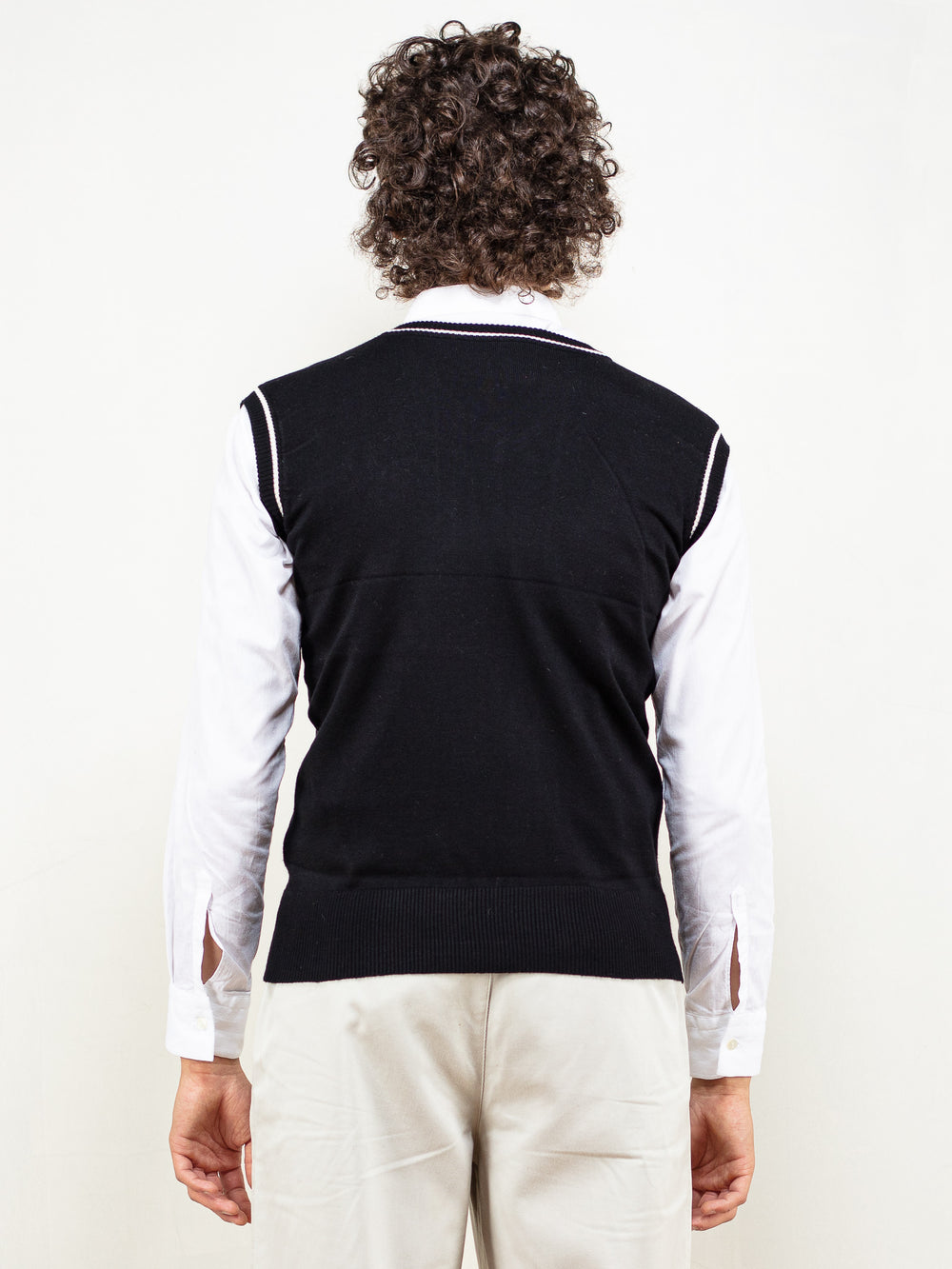 Vintage 90's School Uniform Sweater Waistcoat Vest in Black - NorthernGrip