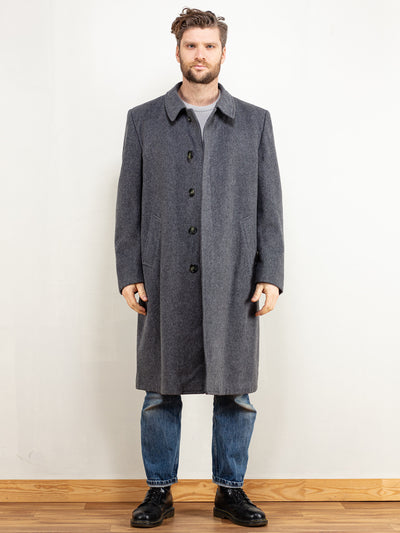 Men Wool Coat 70s vintage men wool blend overcoat classy men coat elegant clothing vintage minimalist style men outerwear size medium M