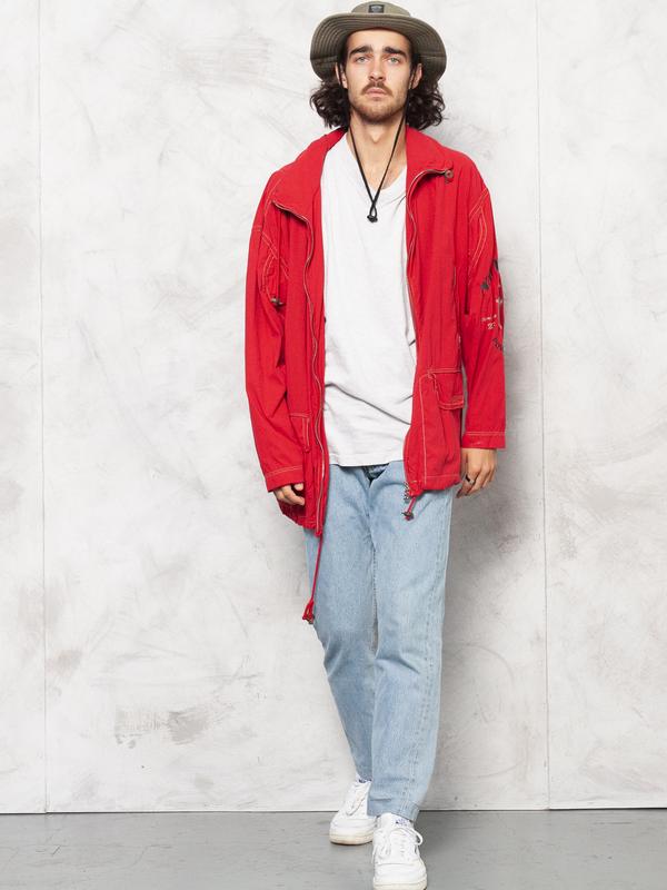 Red Windbreaker Men Jacket - NorthernGrip