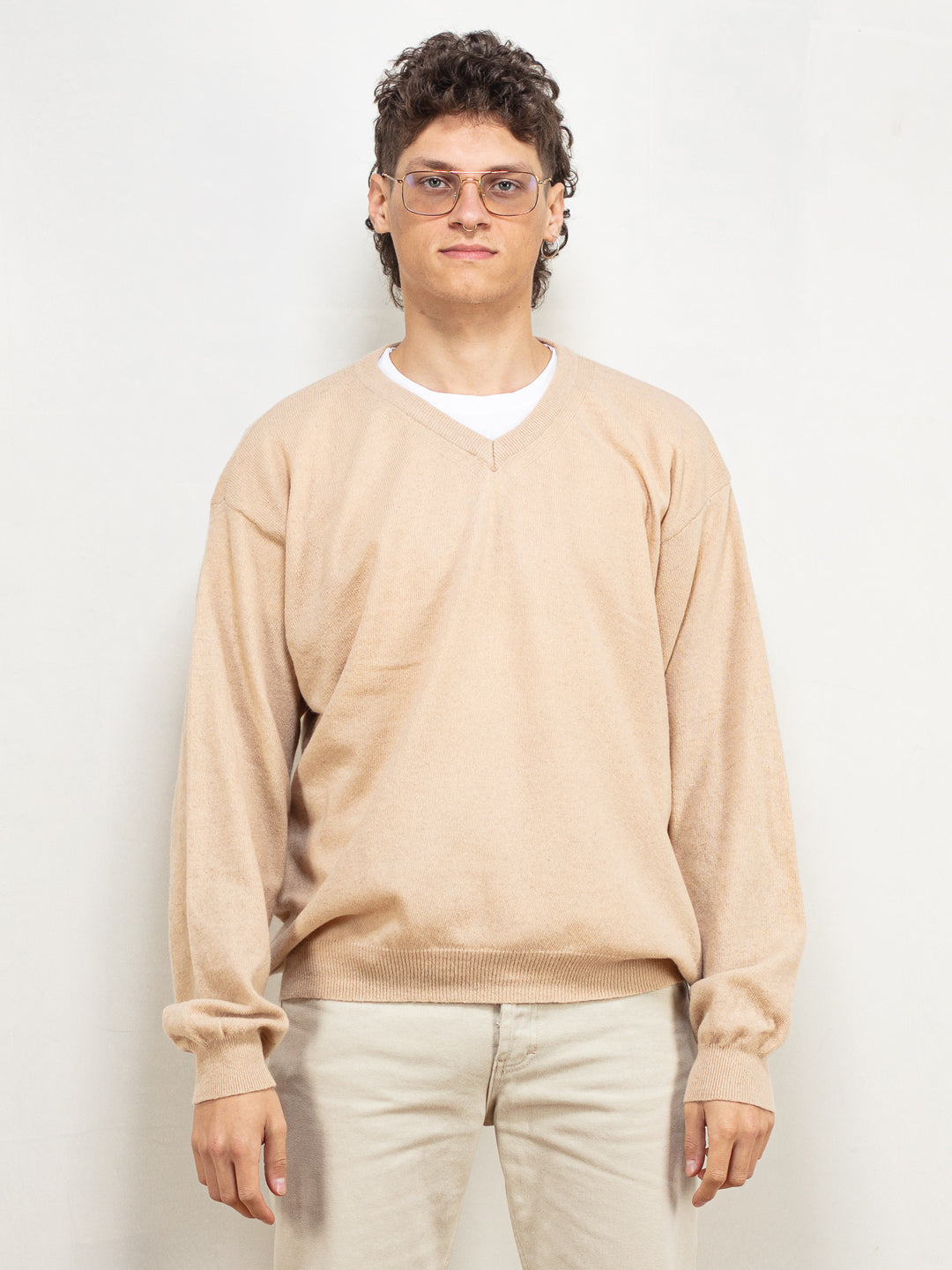 V Neck Cream Sweater Outfit Mens Buy GODFREY V-Neck Cotton Sweater