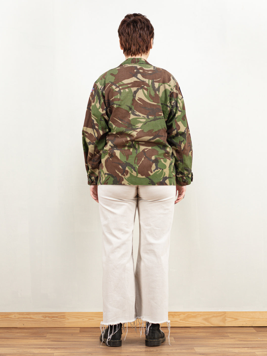 Vintage Military Jacket 90s camouflage jacket camo army outerwear unisex khaki jacket 80s field jacket vintage clothing size medium