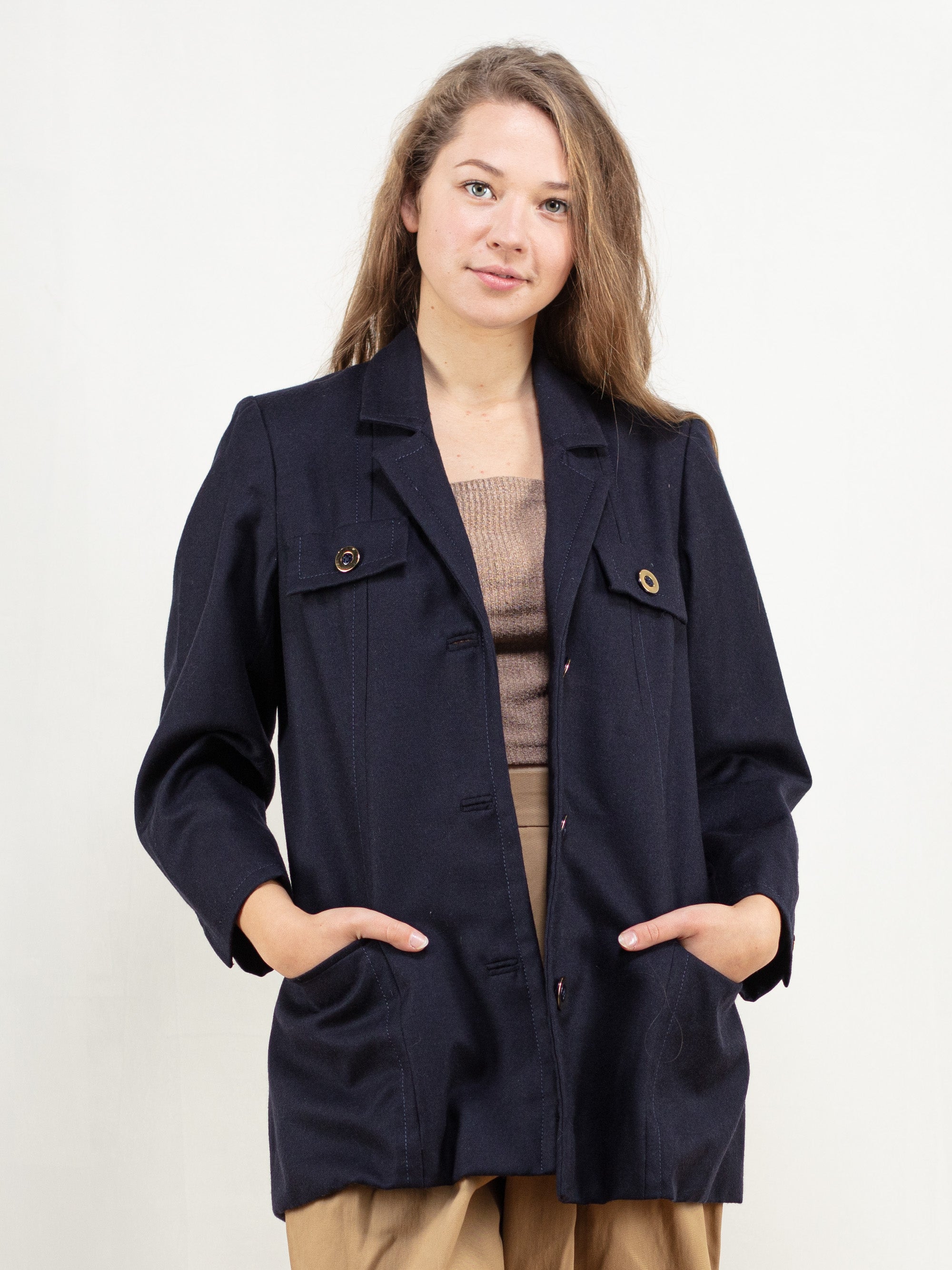 Patch Pocket Wool Blend Blazer