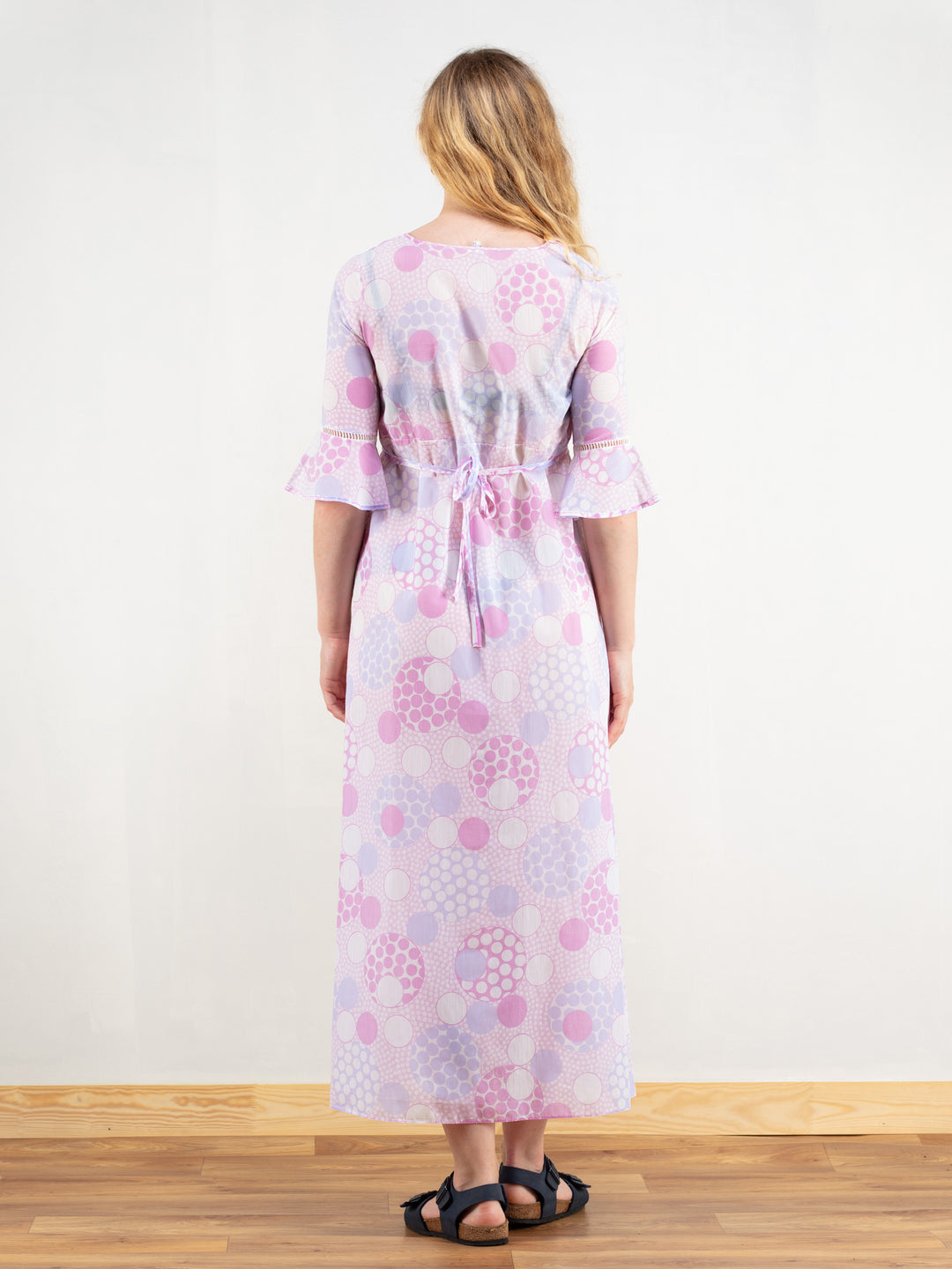 vintage pastel dress Vintage Pastel Cottagecore Floral Cotton Dress S / Without Apron I Retro Fairy