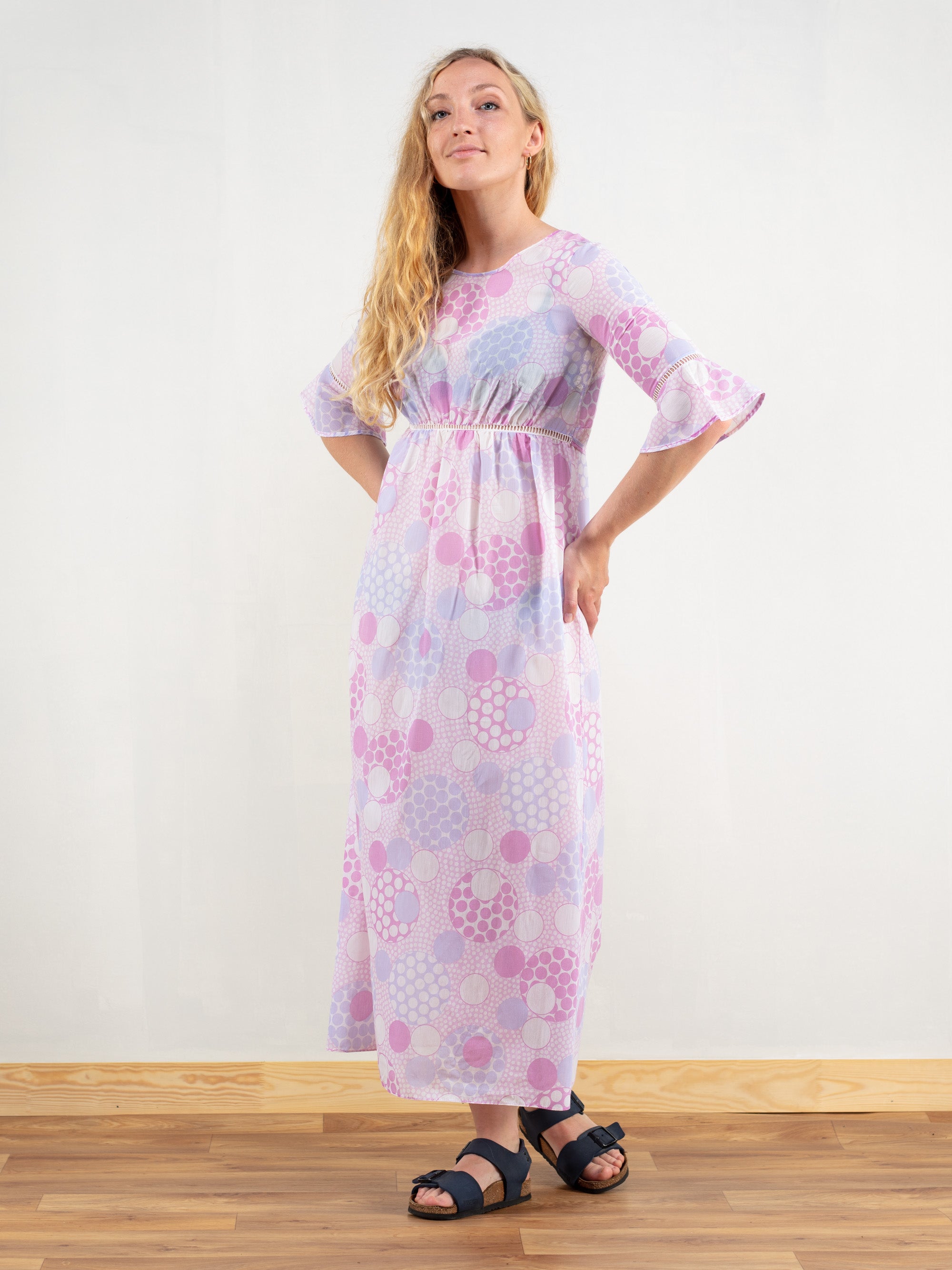 Online Vintage Store 70 s Pastel Patterned Dress Northern Grip NorthernGrip