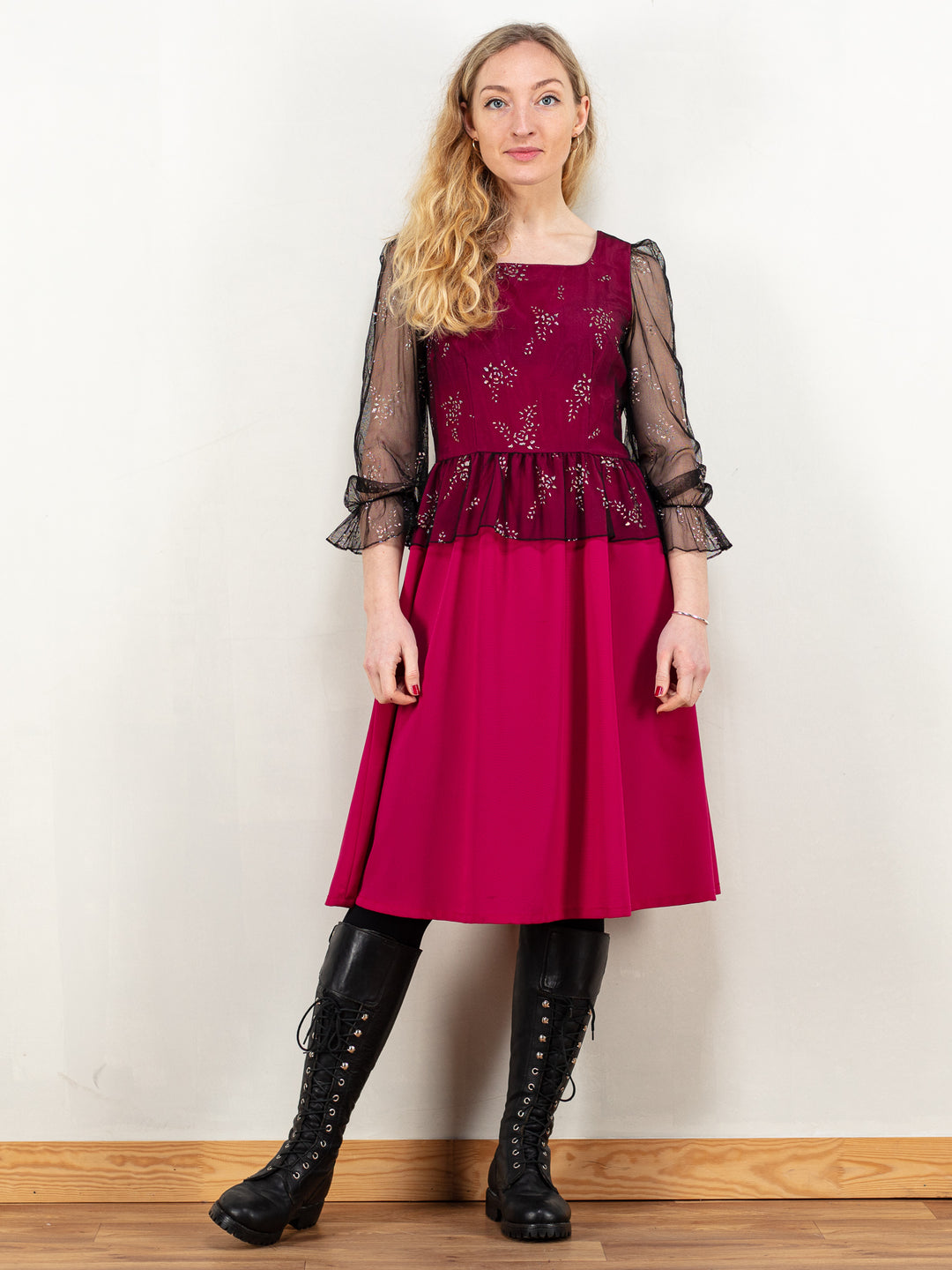 Online Vintage Store 80's Women Prom Dress in Pink Northern