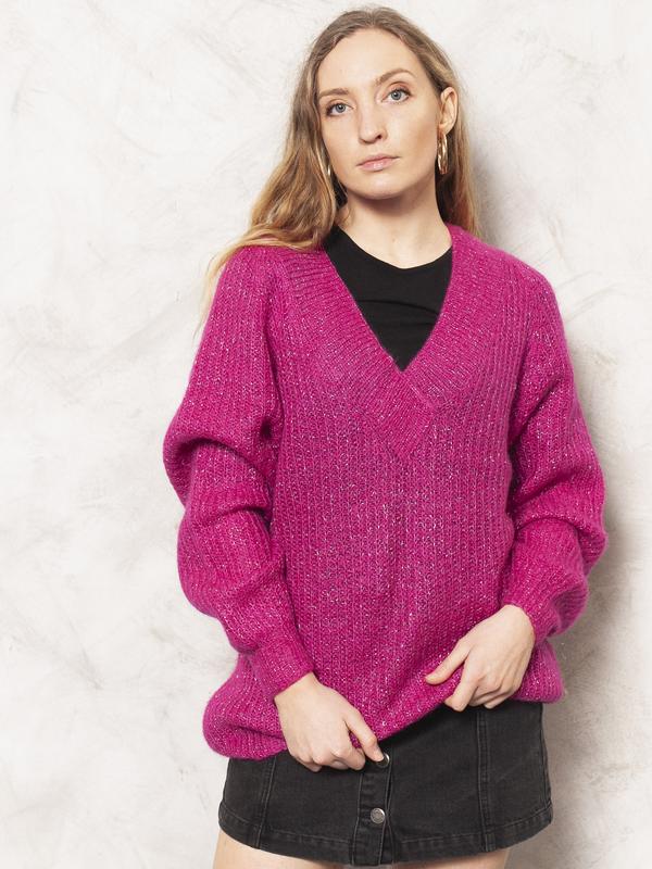 Vintage 80's Pink Handknit Women Sweater - NorthernGrip