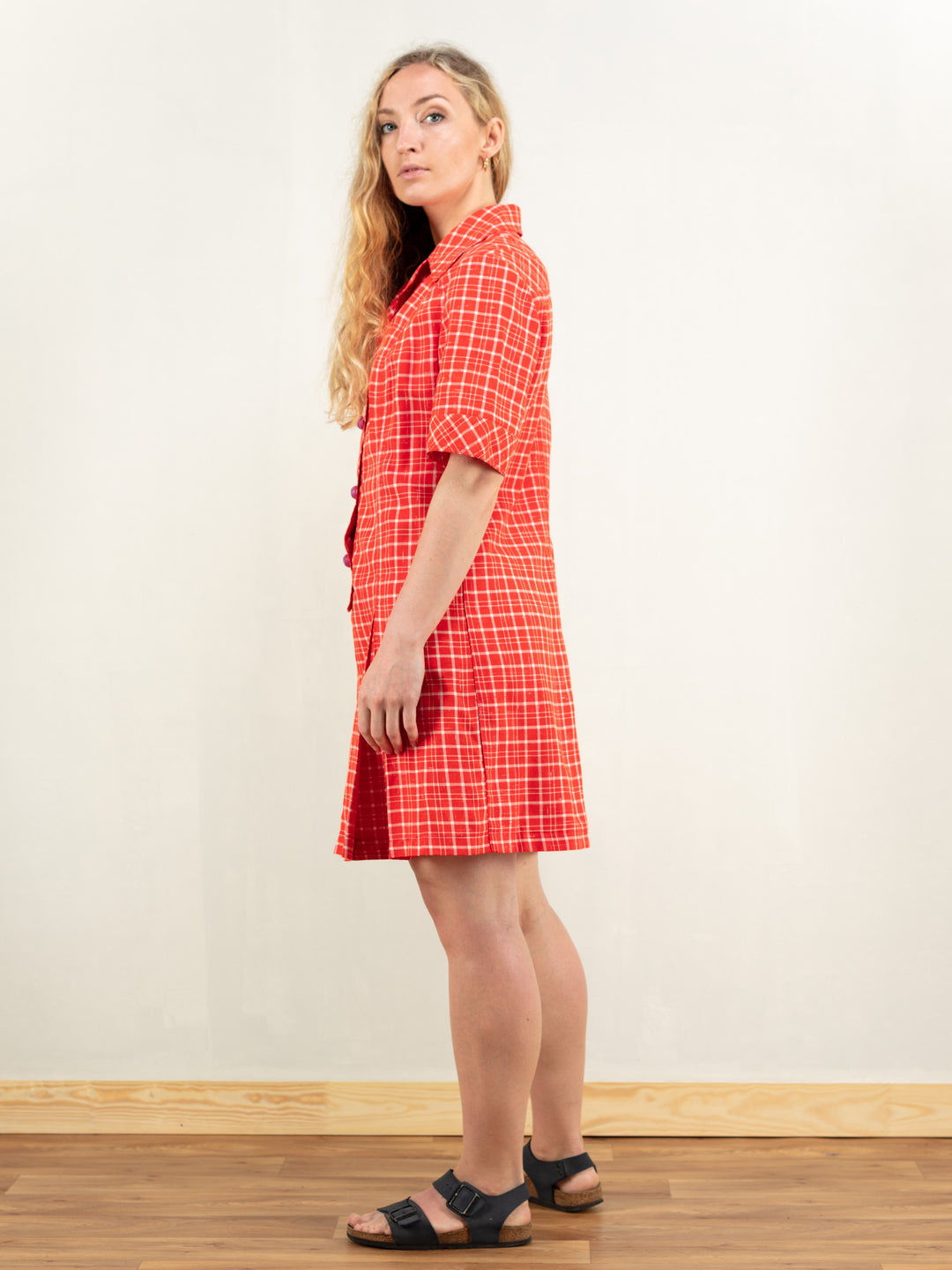 Online Vintage Store | 70's Red Plaid Dress Online Vintage Store | 70's Red Plaid Dress