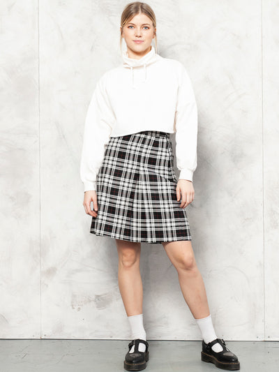 Preppy Schoolwear Skirt Vintage 90's A-line Skirt Flared Scottish Skirt Women Skirt Plaid Country Girl Skirt Women Clothing size Small