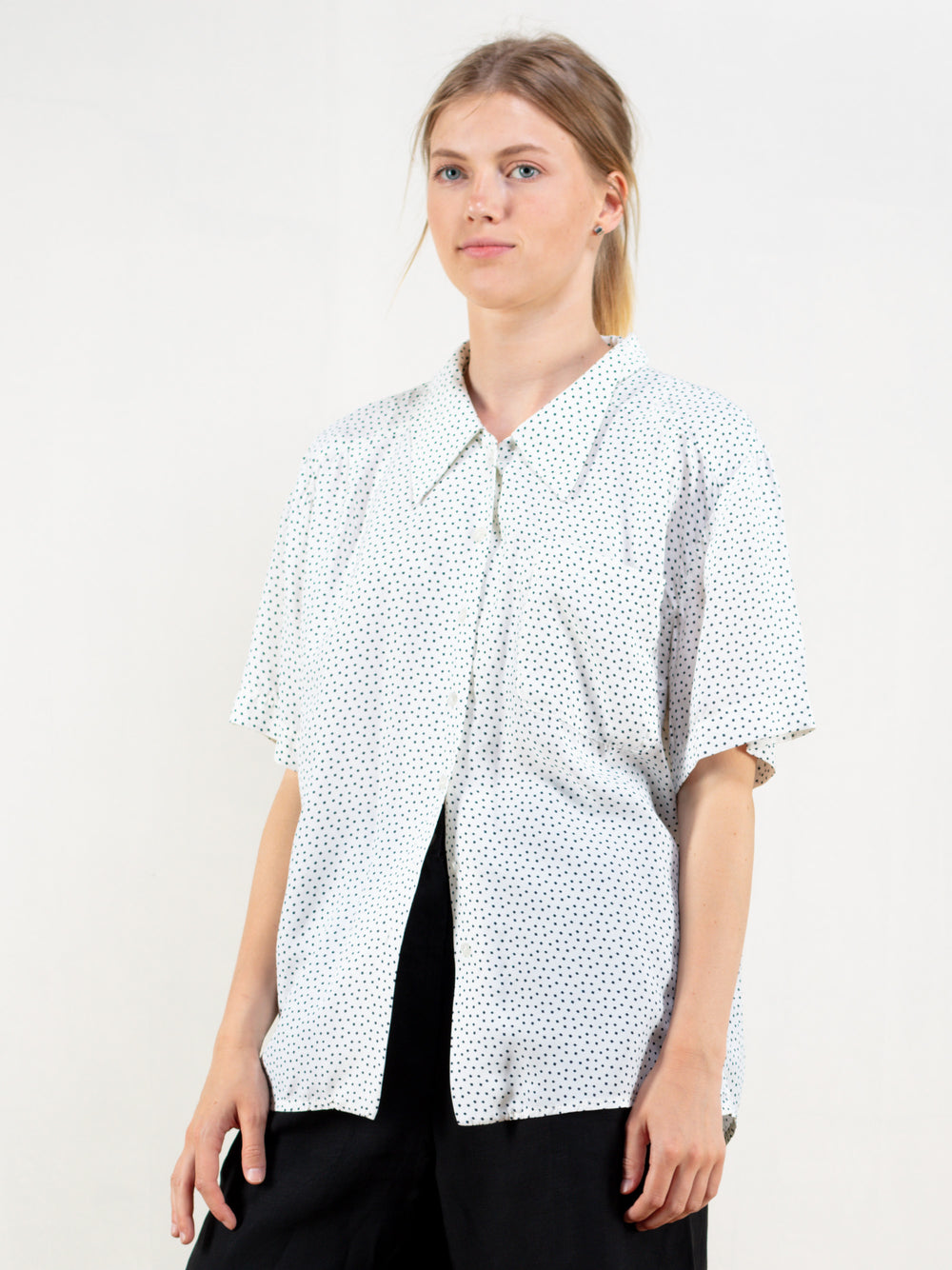 Vintage 70's Women Monochrome Blouse - NorthernGrip