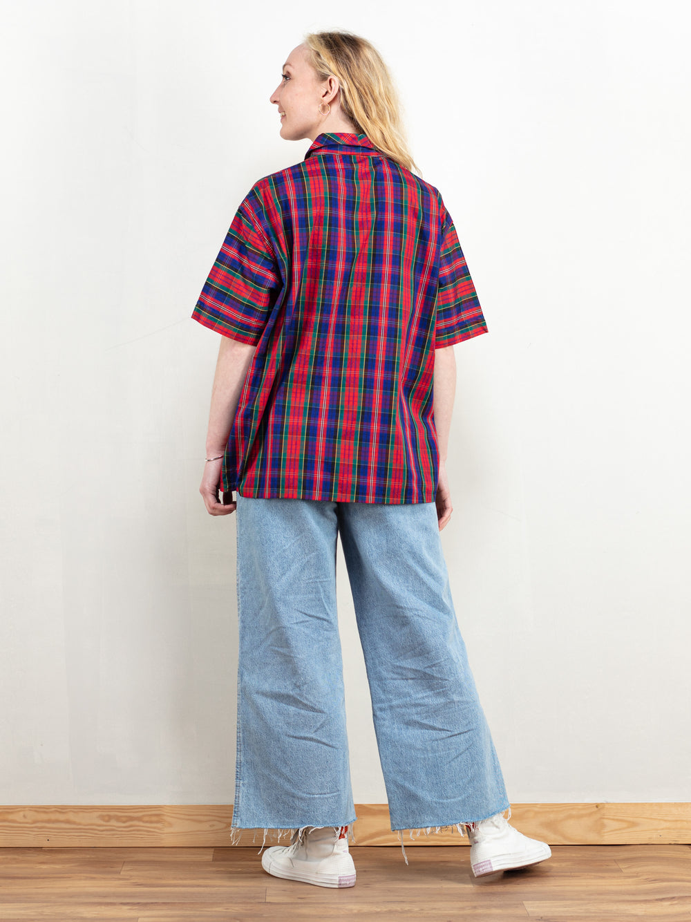Vintage 80's Women Plaid Pullover Shirt - NorthernGrip